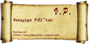 Venyige Péter névjegykártya