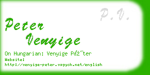 peter venyige business card